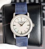 Swiss Grade Vacheron Constantin Traditionnelle Ultra Thin Watch Lady Diamond Bezel